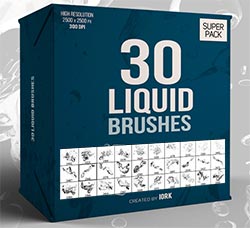PS笔刷－30个高清流体画笔：30 Liquid Brushes